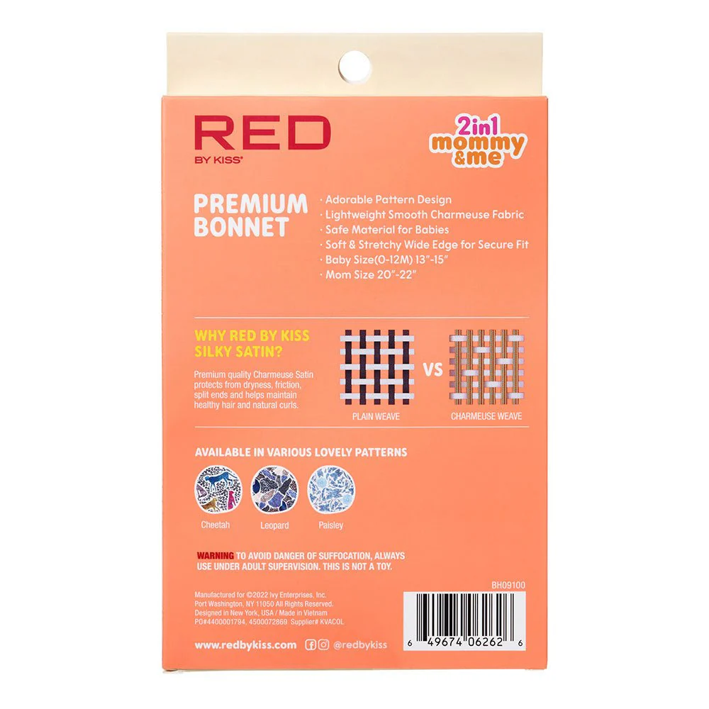 Red by Kiss Baby Satin Premium Bonnet 2-in-1 Mommy & Me Set - Image 10