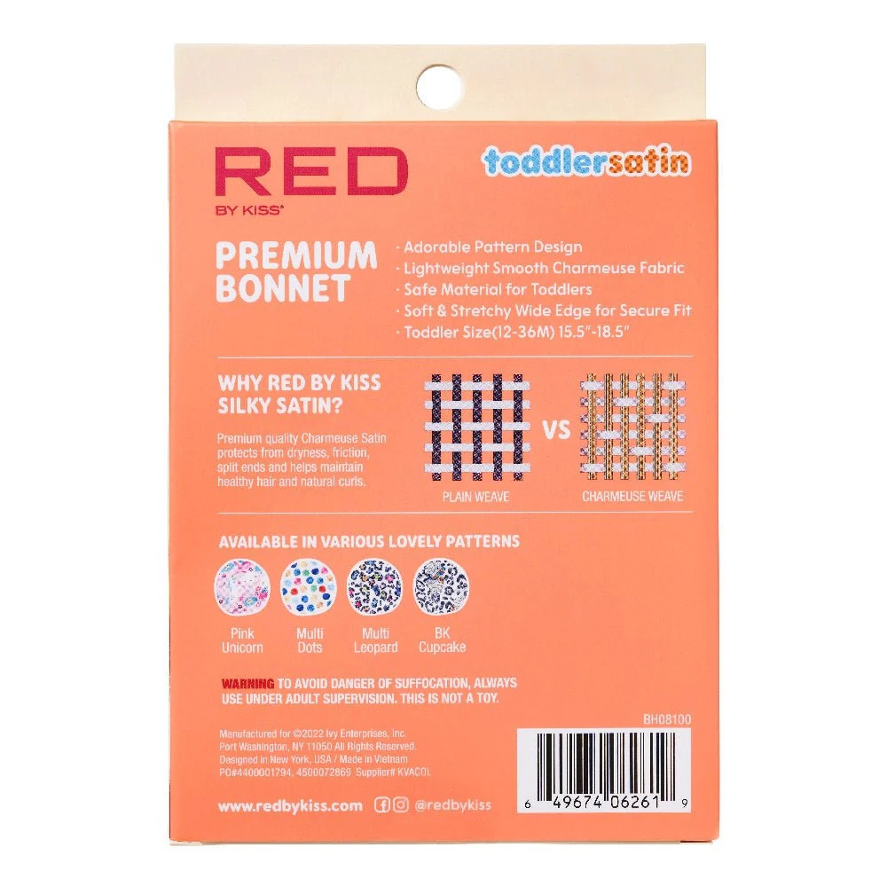 Red by Kiss Baby Satin Premium Bonnet – Gentle Hair Protection for Babies - Image 10