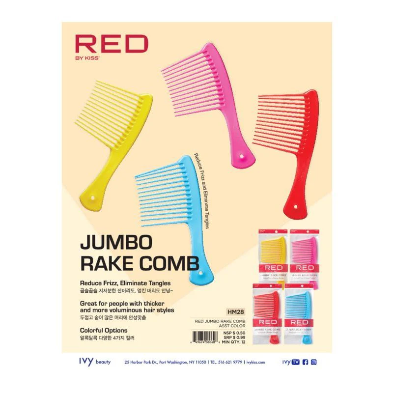 Red by Kiss Jumbo Rake Comb - Image 4