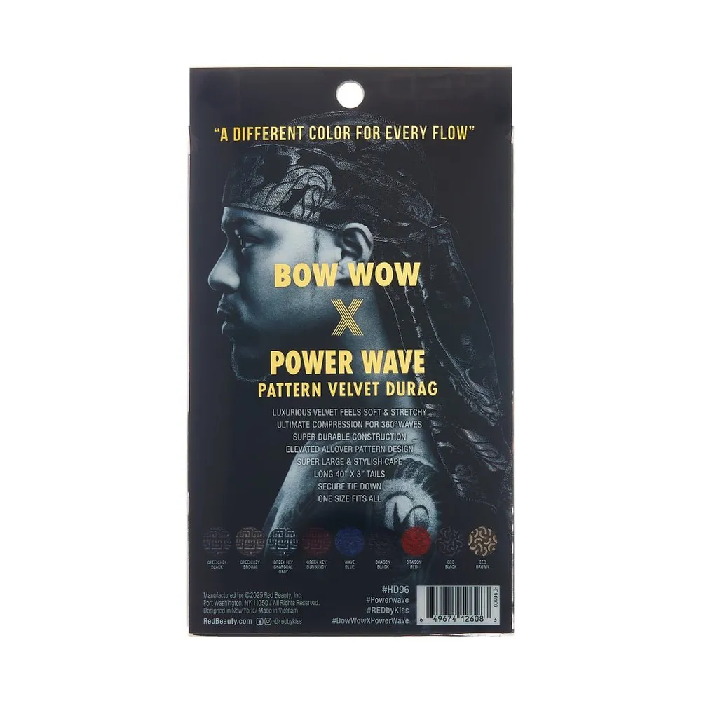 Red by Kiss Bow Wow X Power Wave Sleek Pattern Durag - Image 15