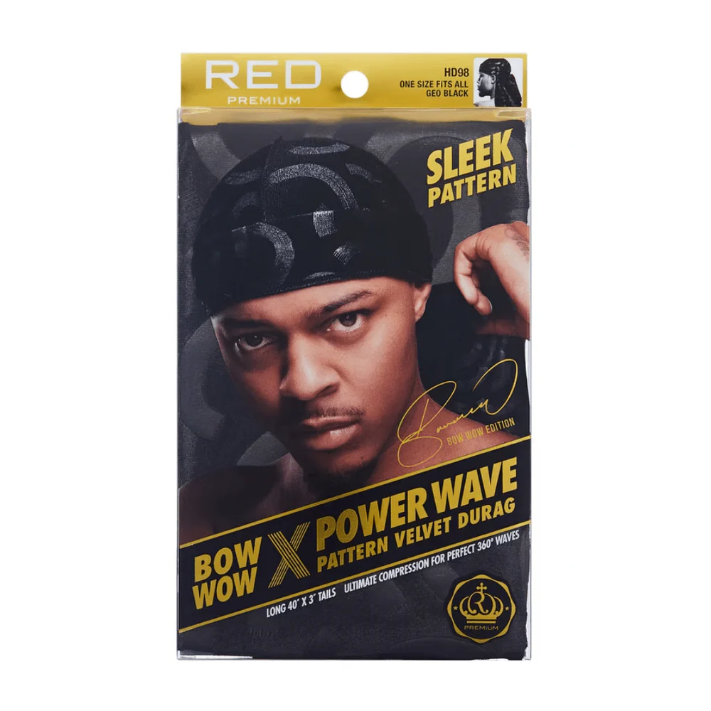 Red by Kiss Bow Wow X Power Wave Sleek Pattern Durag - Image 18