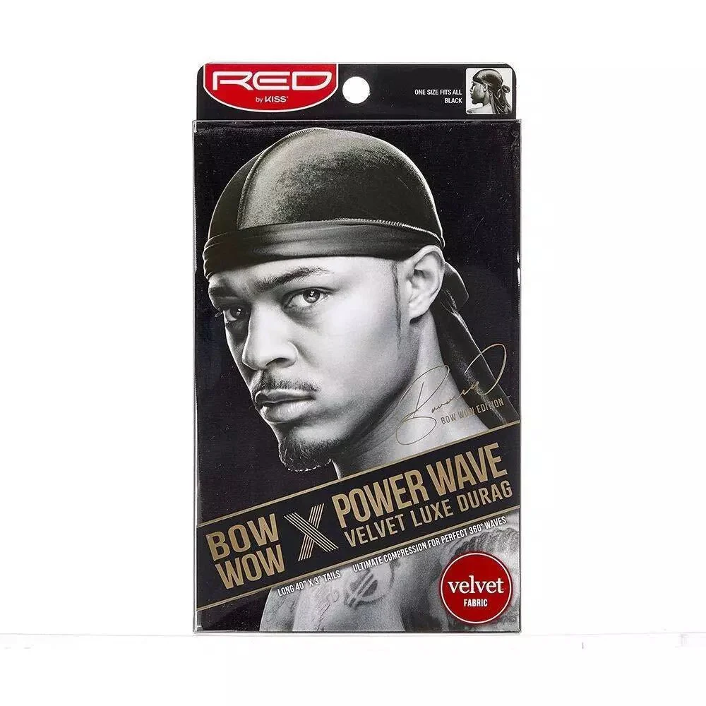Red by Kiss Bow Wow X Power Wave Velvet Durag β Premium Velvet Compression