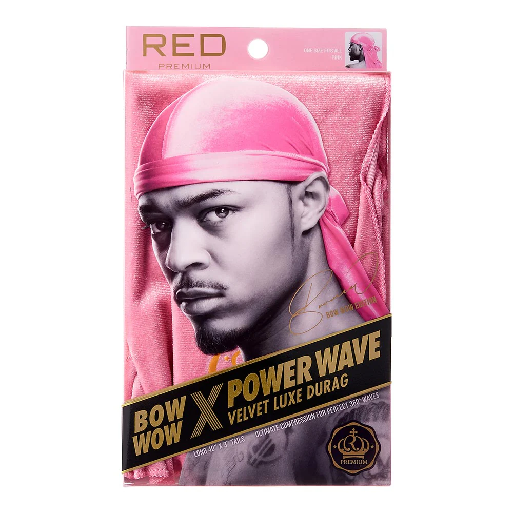 Red by Kiss Bow Wow X Power Wave Velvet Durag β Premium Velvet Compression - Image 5