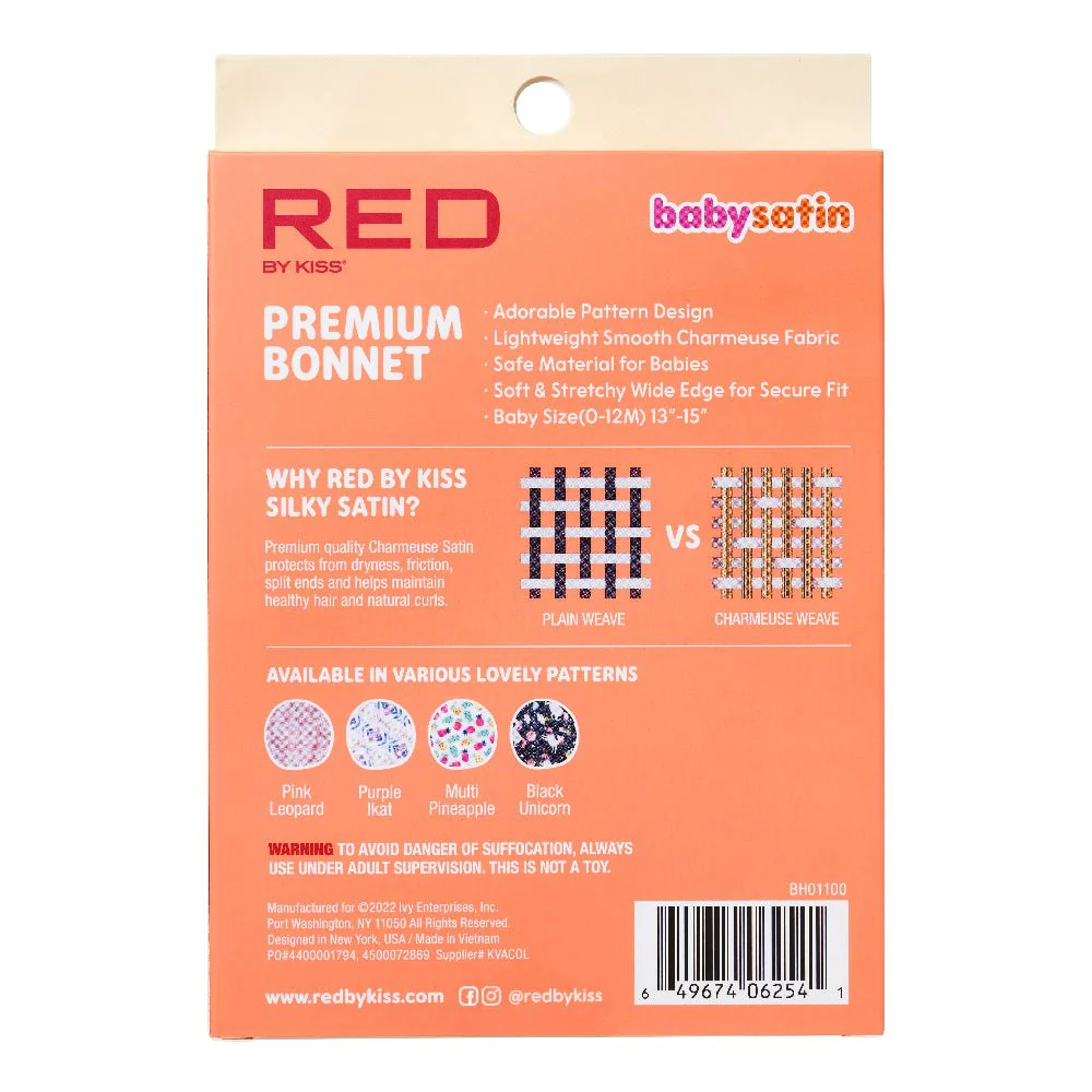 Red by Kiss Baby Satin Premium Bonnet – Soft Hair Protection for Babies - Image 11