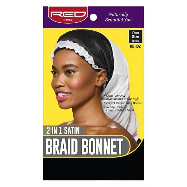 Red by Kiss 2-in-1 Satin Braid Bonnet - Image 2