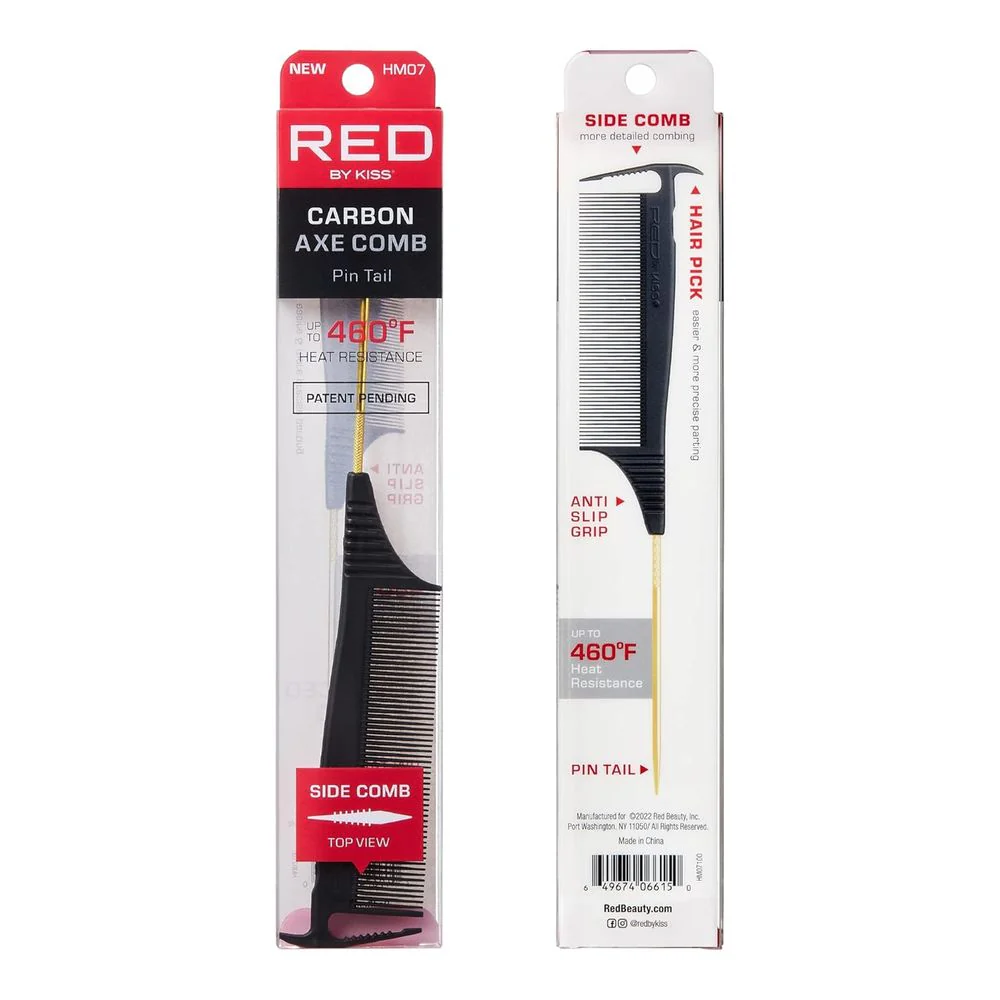 Red by Kiss Carbon Axe Comb with Pin Tail - Image 2