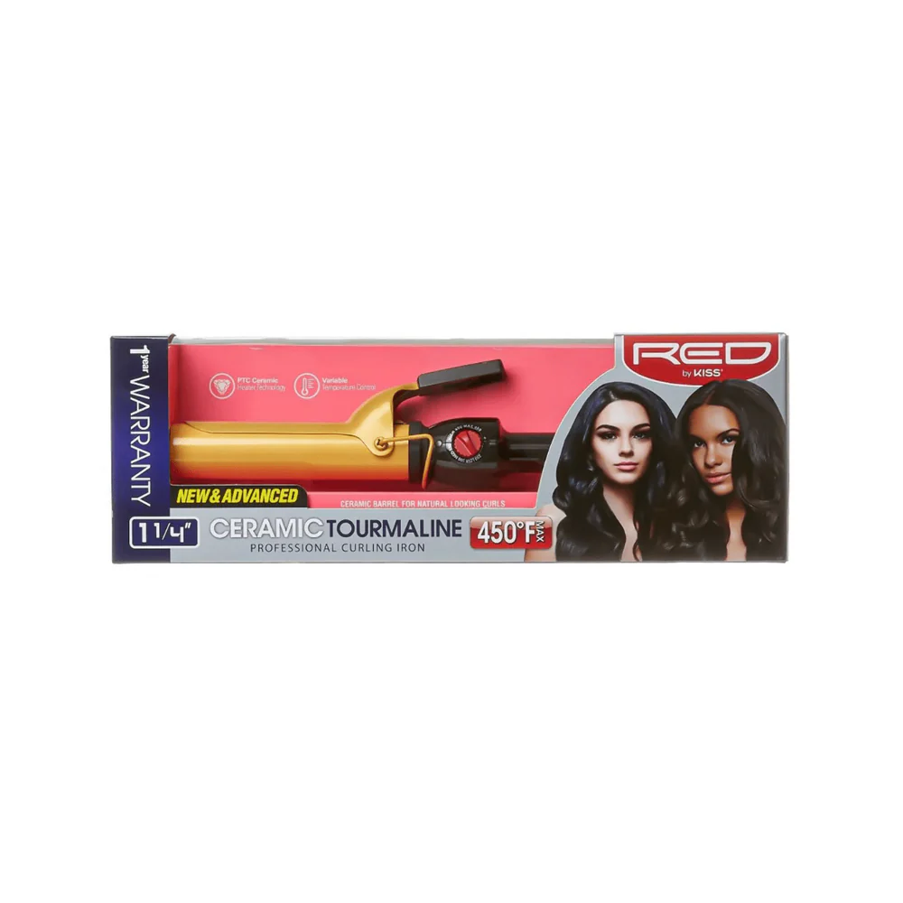 Red by Kiss Ceramic Curling Iron 1 1/4 Inch