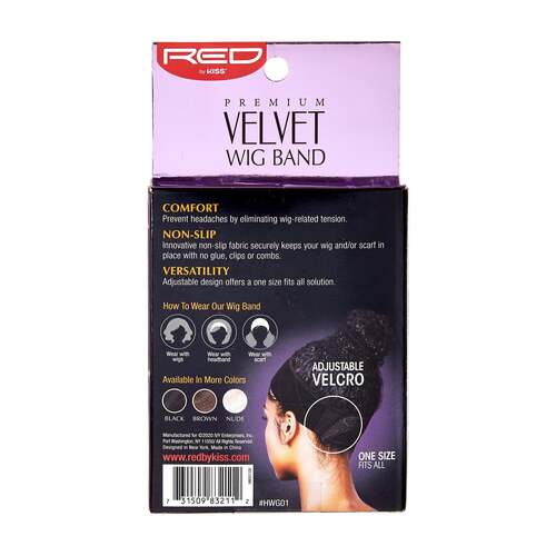 Red by Kiss Premium Velvet Wig Band – One Size - Image 3