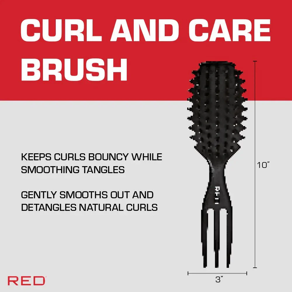 Red by Kiss Curl and Care 4-in-1 Detangle Brush – Black - Image 2