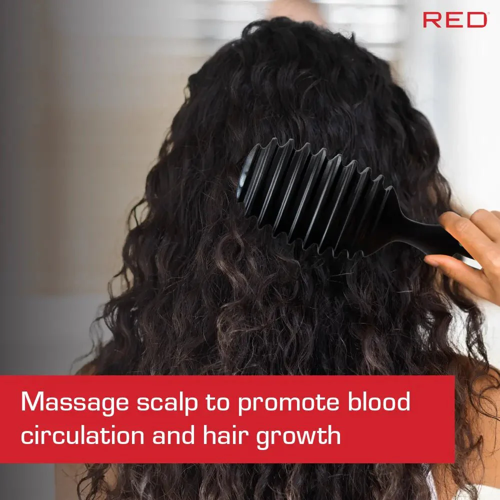 Red by Kiss Curl and Care 4-in-1 Detangle Brush – Black - Image 4