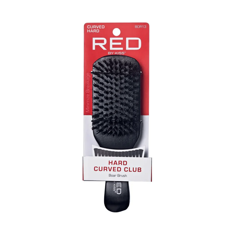Red by Kiss Curved Hard Boar Brush – Hard