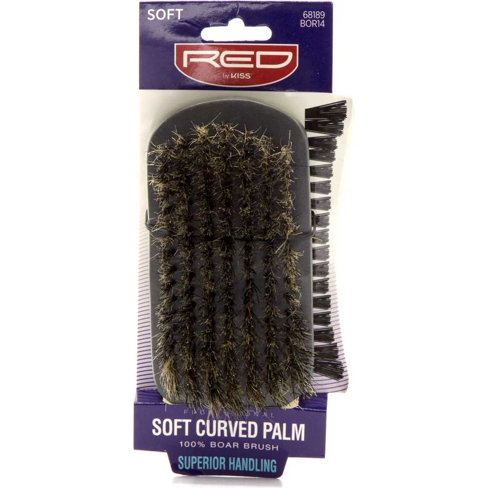 Red by Kiss Soft Curved Palm Boar Brush BOR14 – Soft