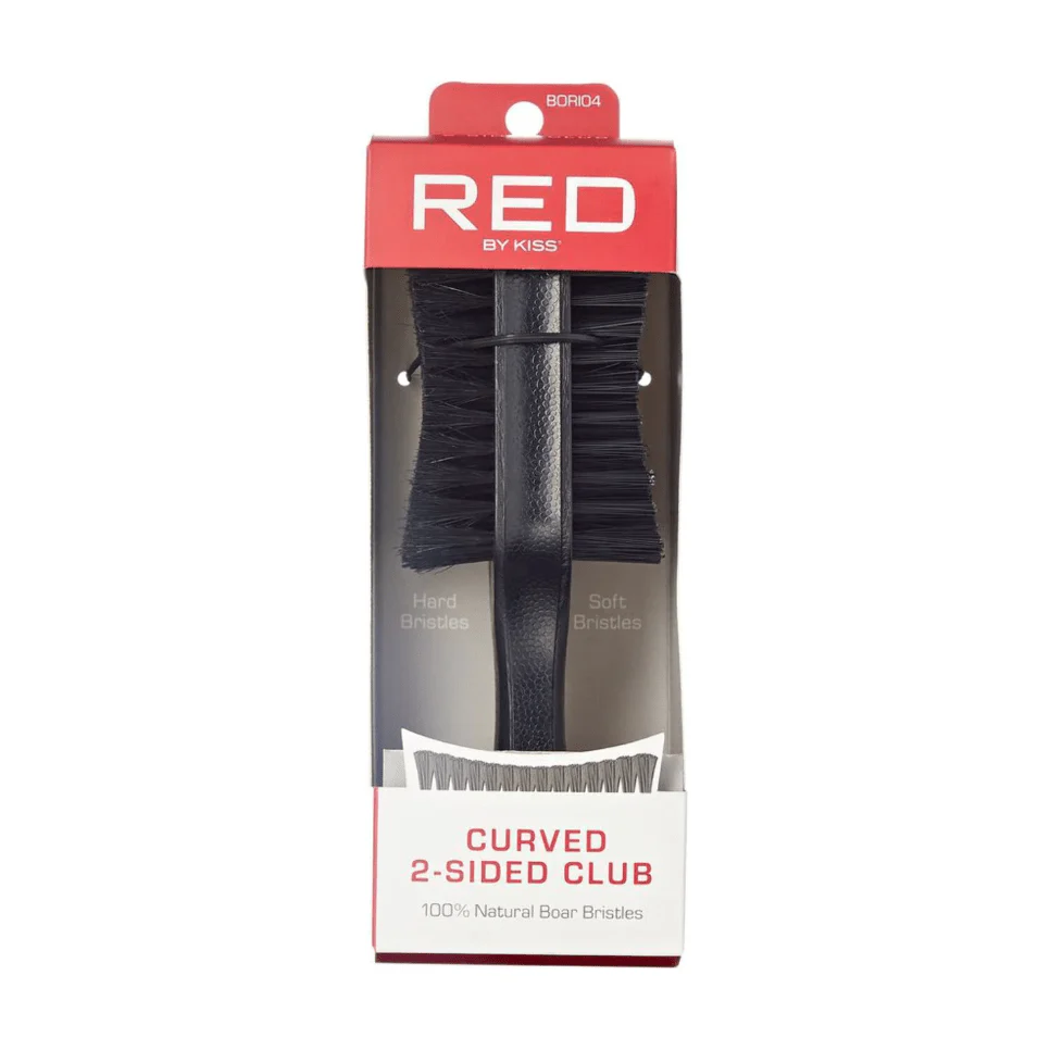 Red by Kiss Curved 2-Sided Club Brush β Hard & Medium Bristles