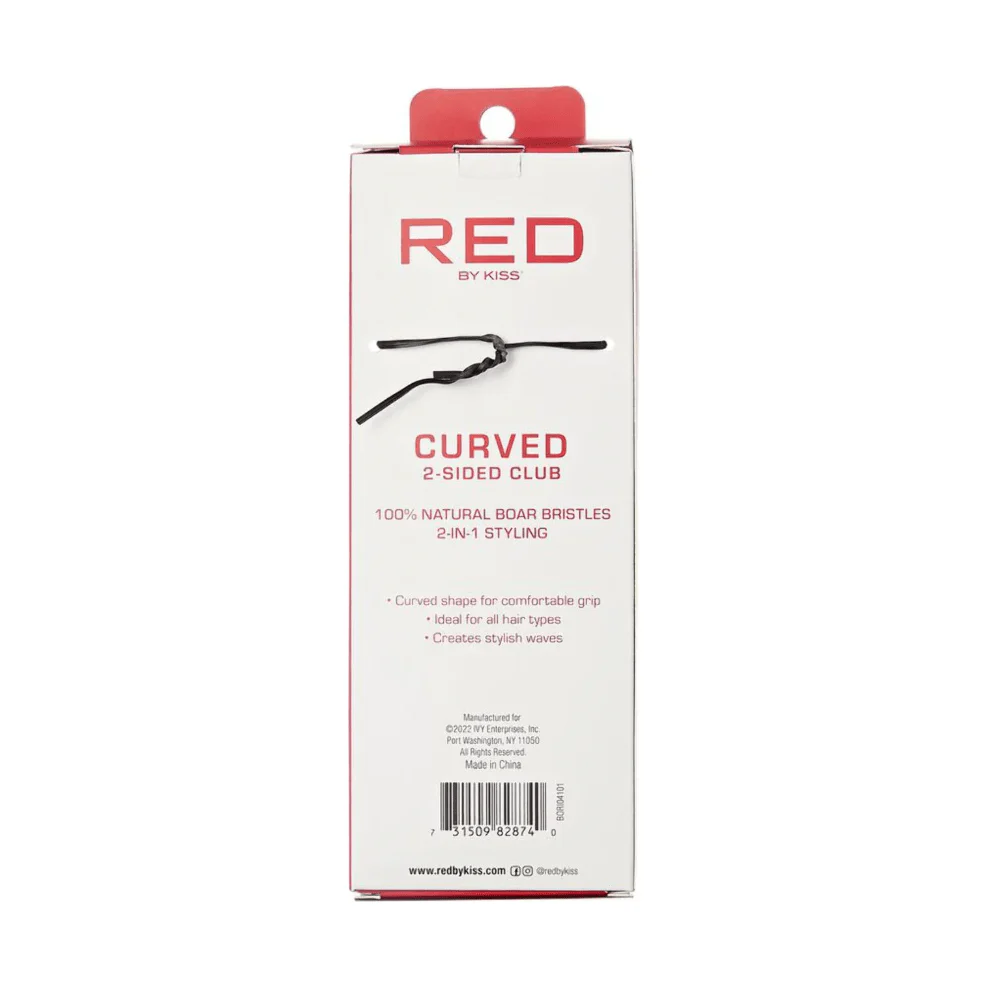 Red by Kiss Curved 2-Sided Club Brush β Hard & Medium Bristles - Image 4