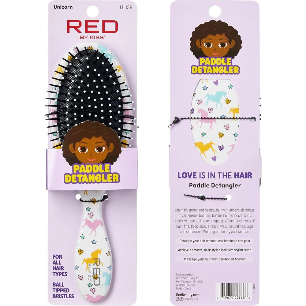 Red by Kiss Unicorn Detangler – Full-Length Paddle