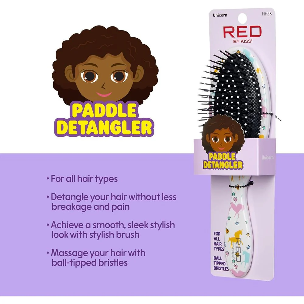 Red by Kiss Unicorn Detangler – Full-Length Paddle - Image 4