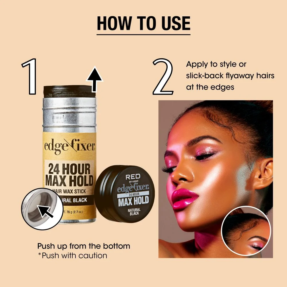 Red by Kiss Edge Fixer Hair Wax Stick – Colored Formula - Image 3