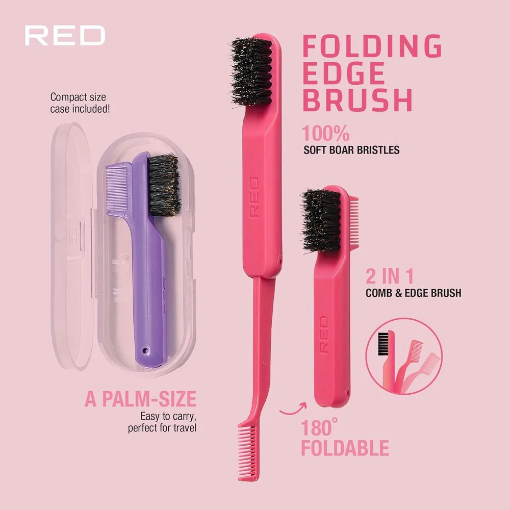 Red by Kiss Edge Fold Travel Size – Folding Edge Brush - Image 4
