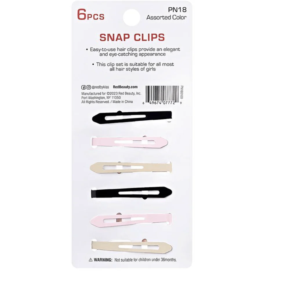 Red by Kiss Snap Clips – Strong Hold 6 pcs - Image 2