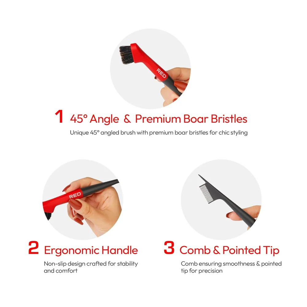 Red by Kiss Angled Edge Pro Brush – Dual-Sided Brush - Image 5