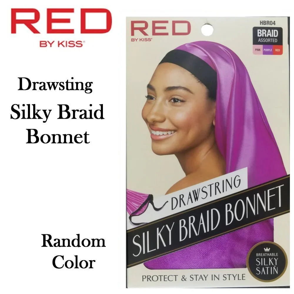 Red by Kiss Drawstring Silky Braid Bonnet