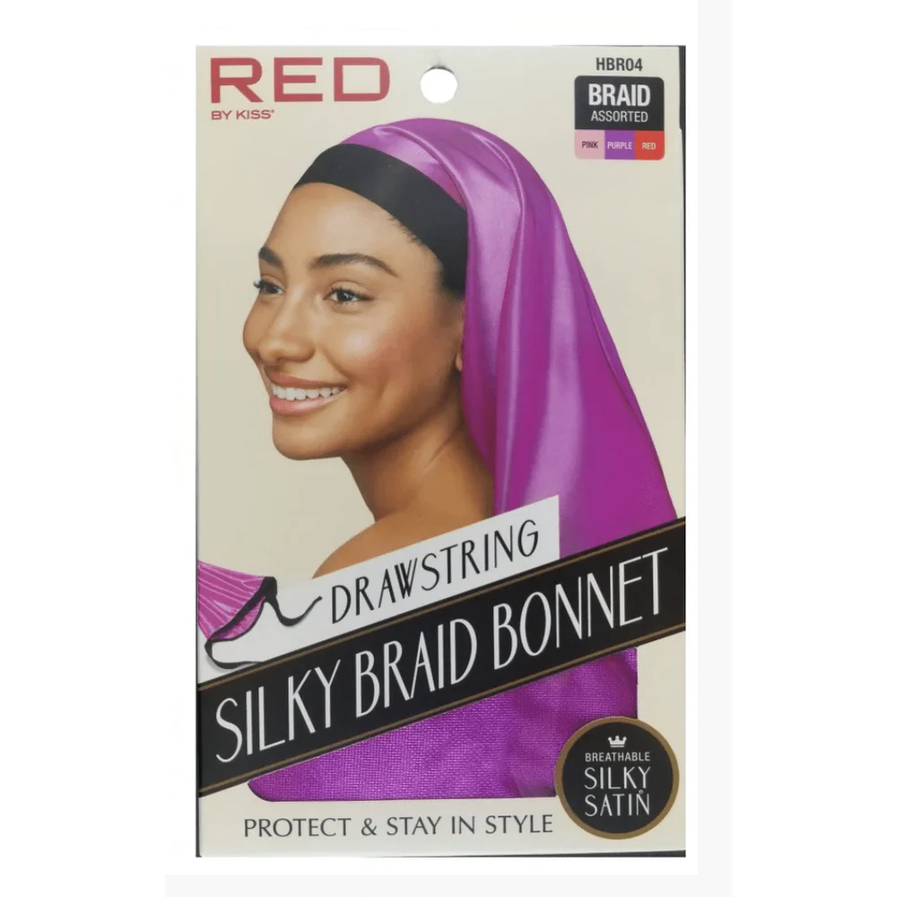 Red by Kiss Drawstring Silky Braid Bonnet - Image 2