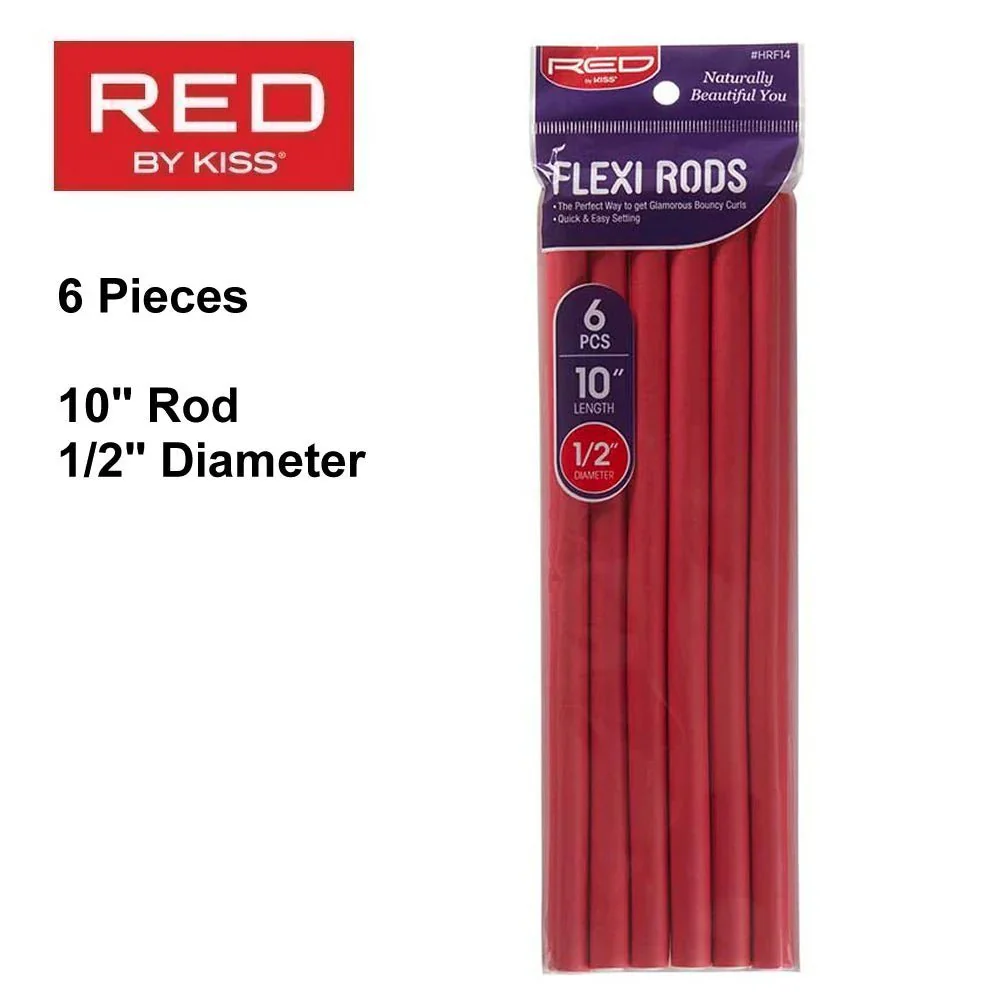 Red by Kiss Flexi Rods – 10" 1/2" Diameter - 6PCS - Image 2