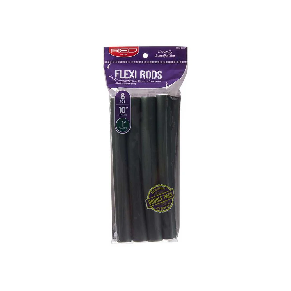 Red by Kiss Flexi Rods – 10" 1" Diameter - 8PCS Value Pack for Large Curls