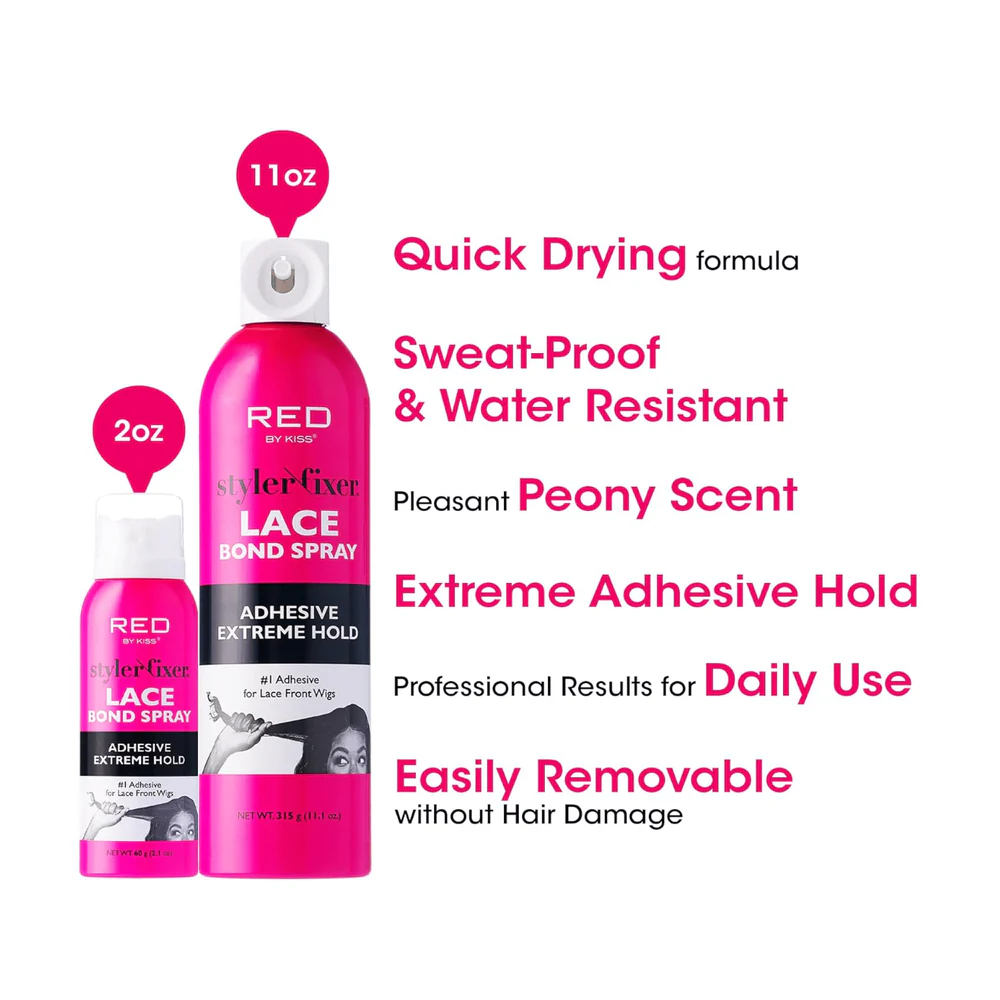 RED by Kiss Hair Glue Spray Adhesive – Extreme Hold - Image 2