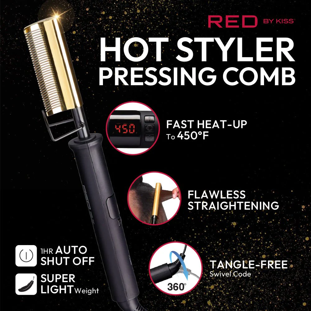Red by Kiss Hot Styler Pressing Comb - Image 6