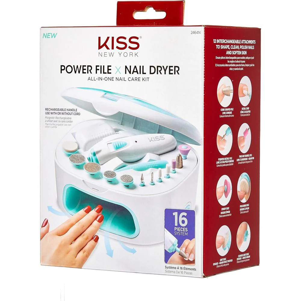 KISS Power File X Nail Dryer - 16 Pc Set - Image 2