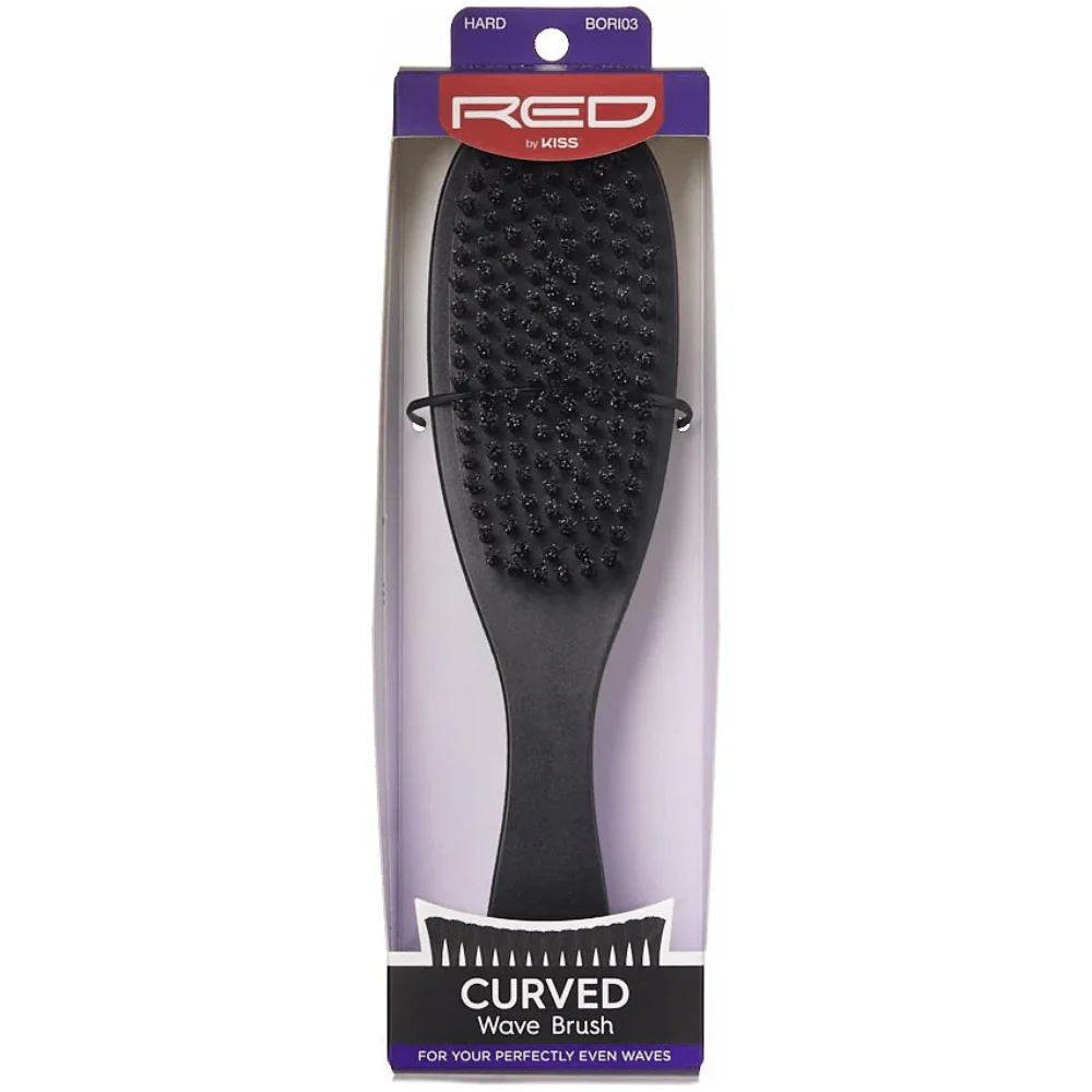 Red by Kiss Curved Wave Brush β Hard Bristles