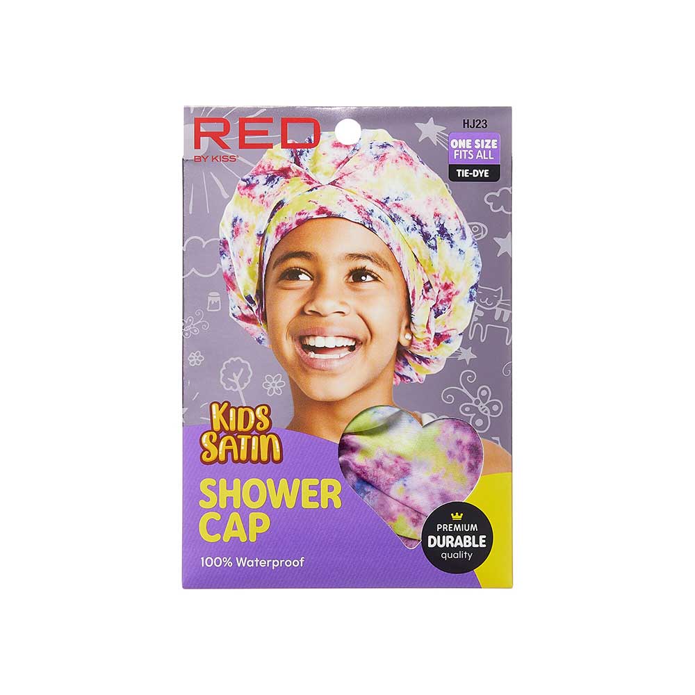 Red by Kiss Kids Soft Vinyl Shower Cap – Leak-Proof Bath Protection - Image 2