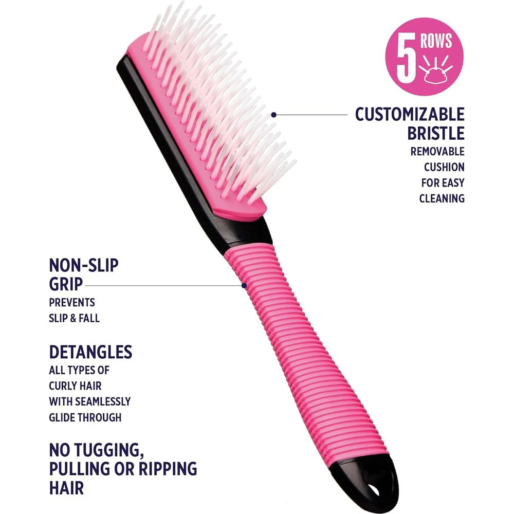 Red by Kiss Detangling Mini Non-Slip Brush – 5-Row Mini Brush - Image 3