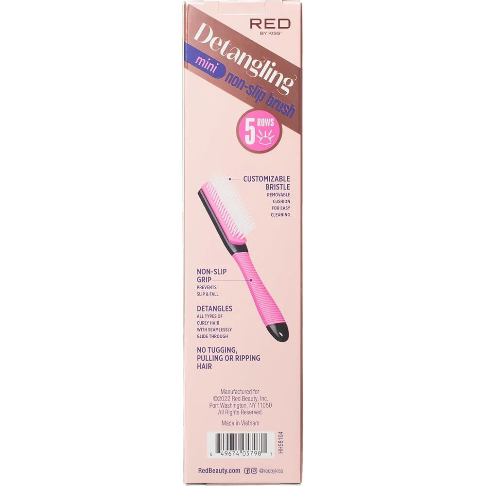 Red by Kiss Detangling Mini Non-Slip Brush – 5-Row Mini Brush - Image 5