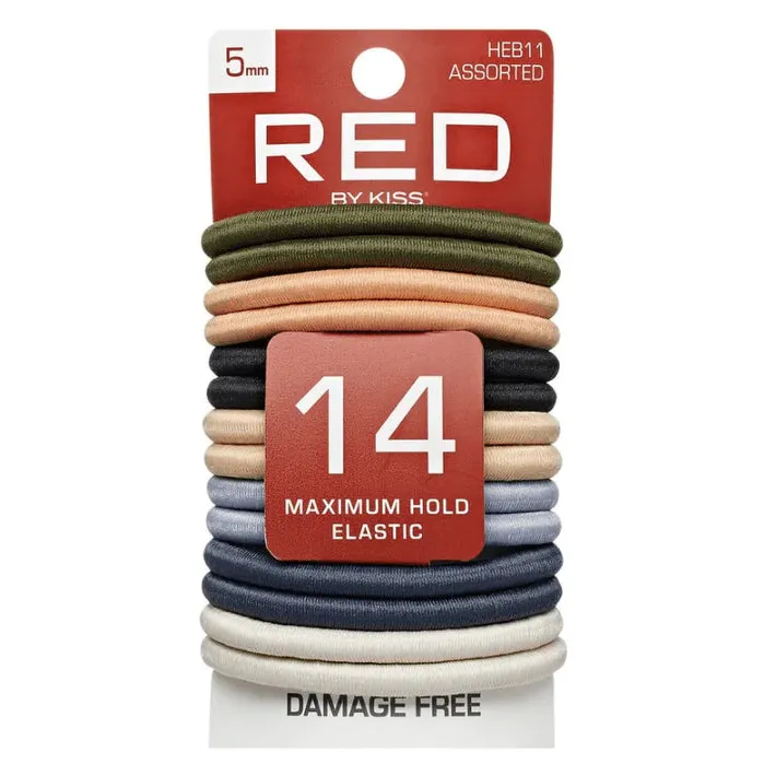 Red by Kiss Maximum Hold Elastic Hair Bands – 5mm - Image 2