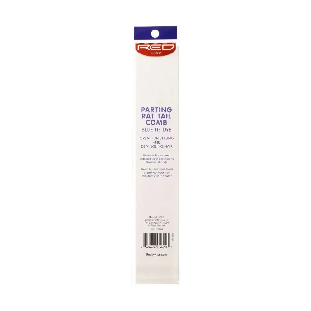 Red by Kiss Parting Rat Tail Comb – Blue Tie Dye - Image 4