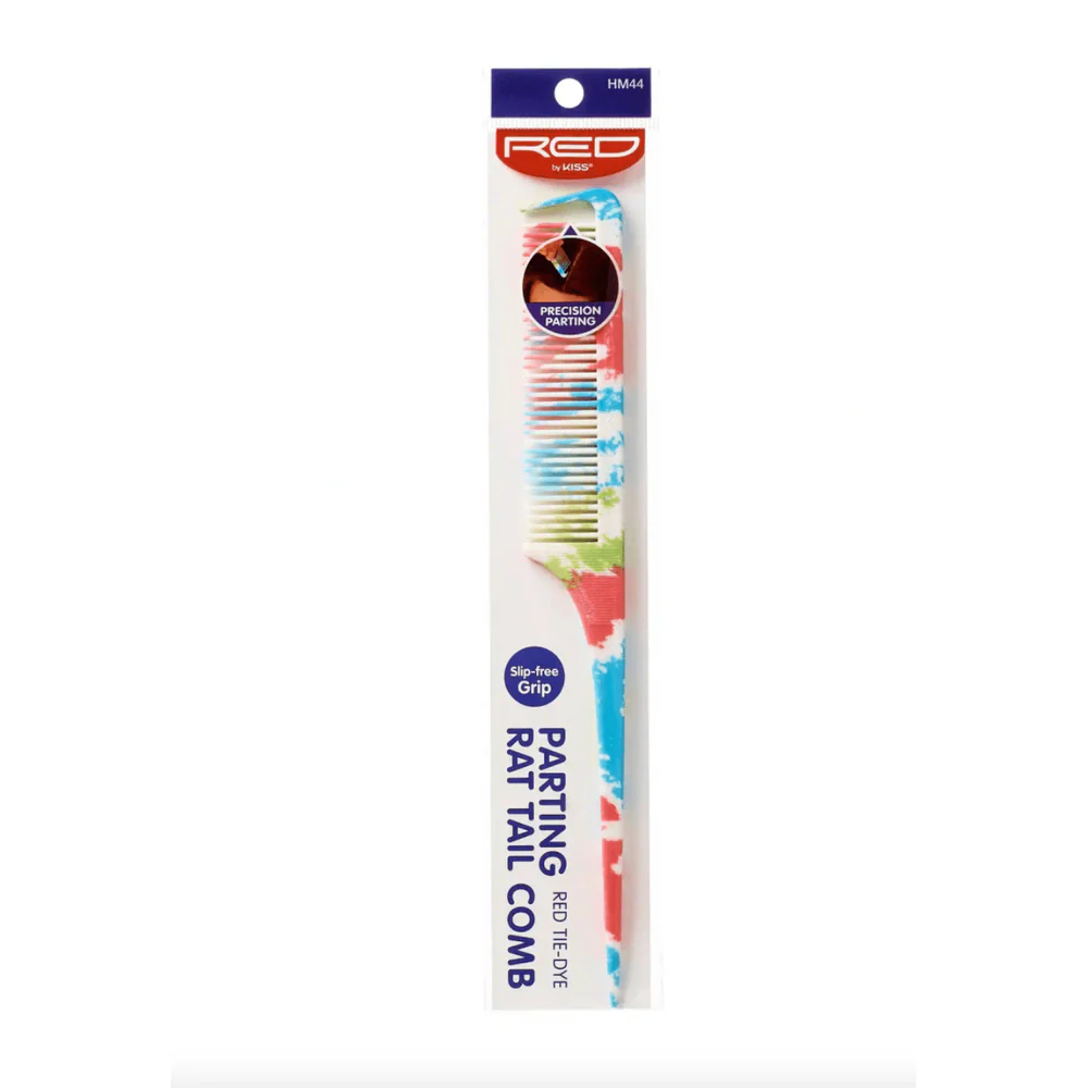 Red by Kiss Parting Rat Tail Comb – Red Tie Dye - Image 2