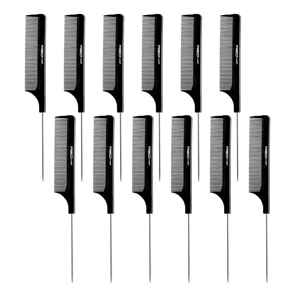 Red by Kiss Pin Tail Comb Set – Black 12 pcs - Image 3