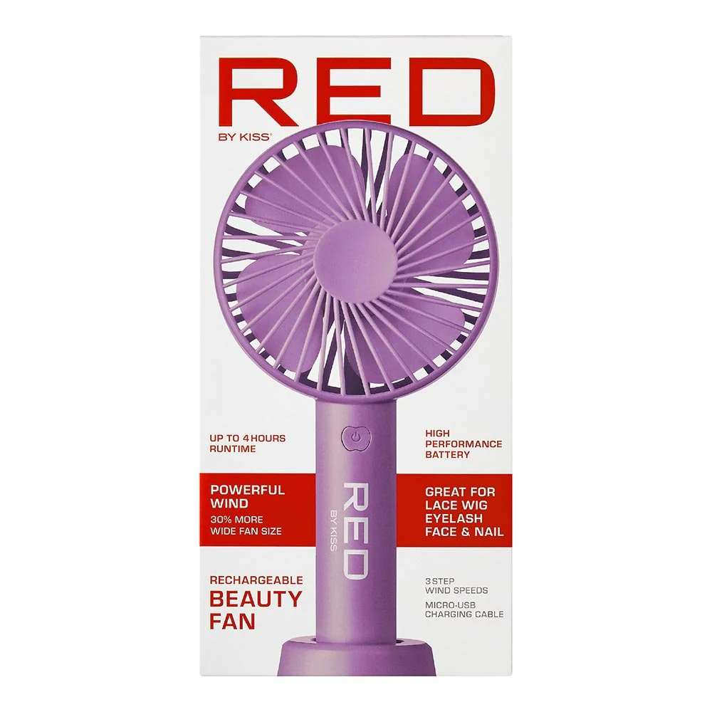 Red by Kiss Portable Handheld Beauty Fan - Image 3