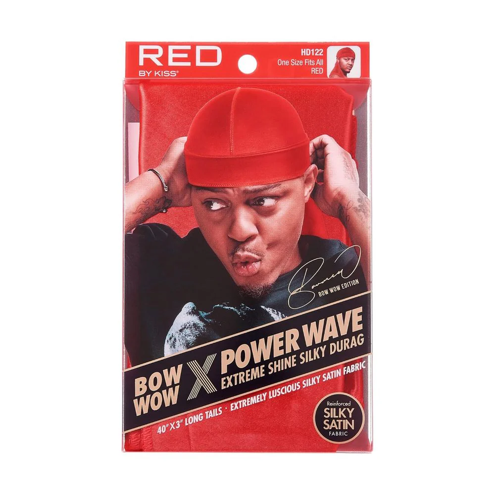 Red by Kiss Bow Wow Power Wave Shine Silky Durag – Max Hold - Image 2