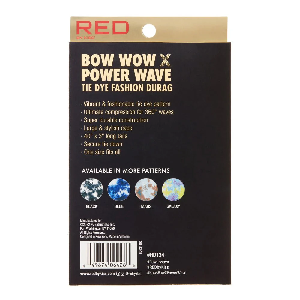 Red by Kiss Premium Bow Wow X Power Wave Tie Dye Durag - Image 10