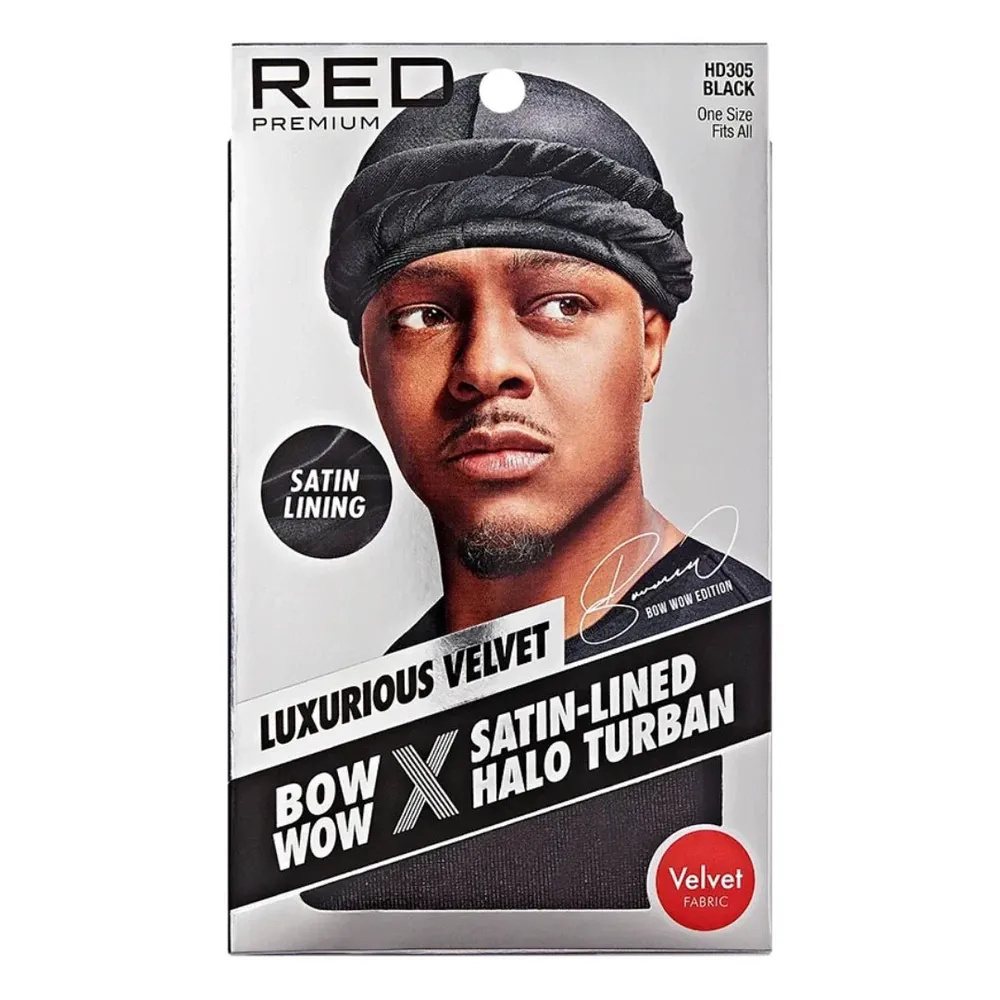 Red by Kiss Premium Bow Wow Satin-Lined Halo Turban - Image 2