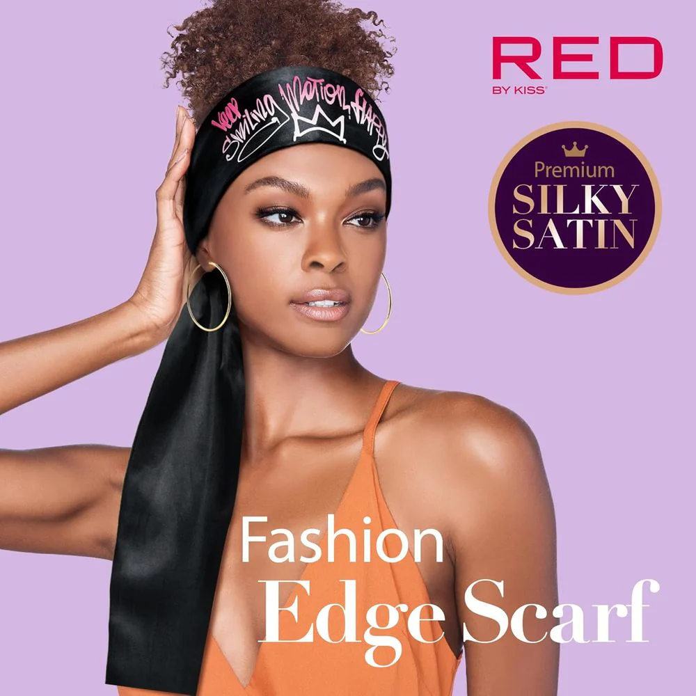 Red by Kiss Premium Silky Satin Fashion Edge Scarf - Image 9