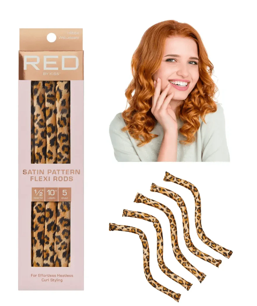 Red by Kiss Satin Flexi Rods – Animal Print - Image 5