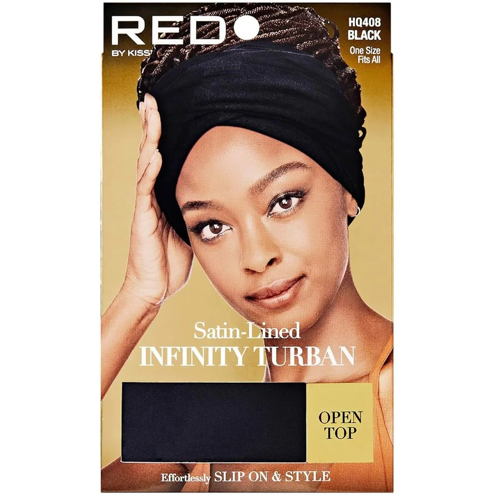 Red by Kiss Satin-Lined Infinity Turban - Open Top - Image 3