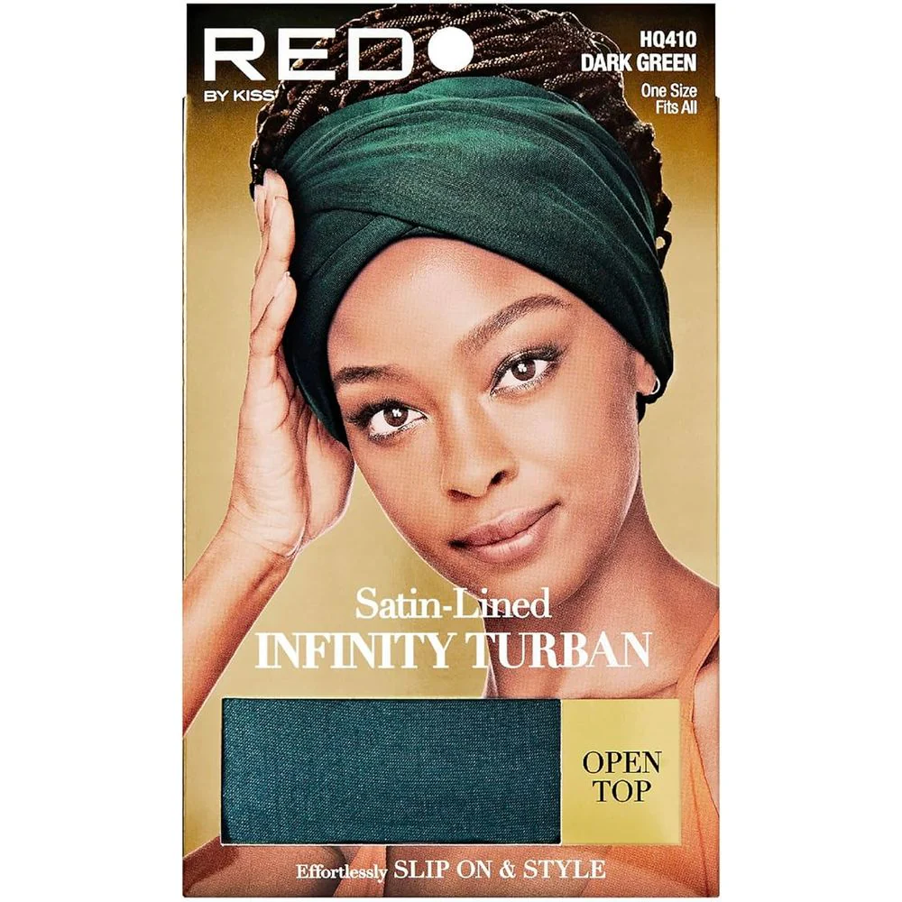 Red by Kiss Satin-Lined Infinity Turban - Open Top - Image 7