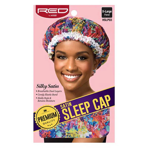 Red by Kiss Satin Sleep Cap Floral - X-Large