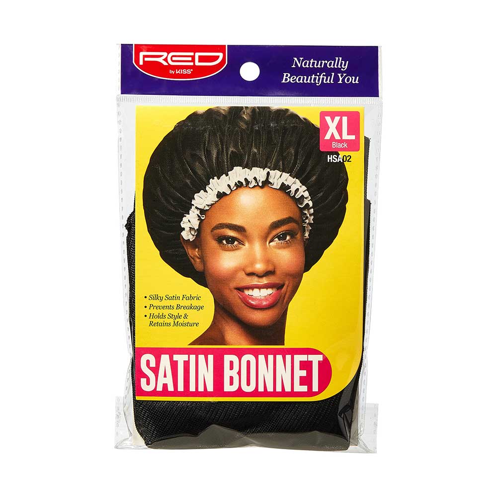 Red by Kiss Satin Bonnet Black – Large, XL & X-Jumbo - Image 2