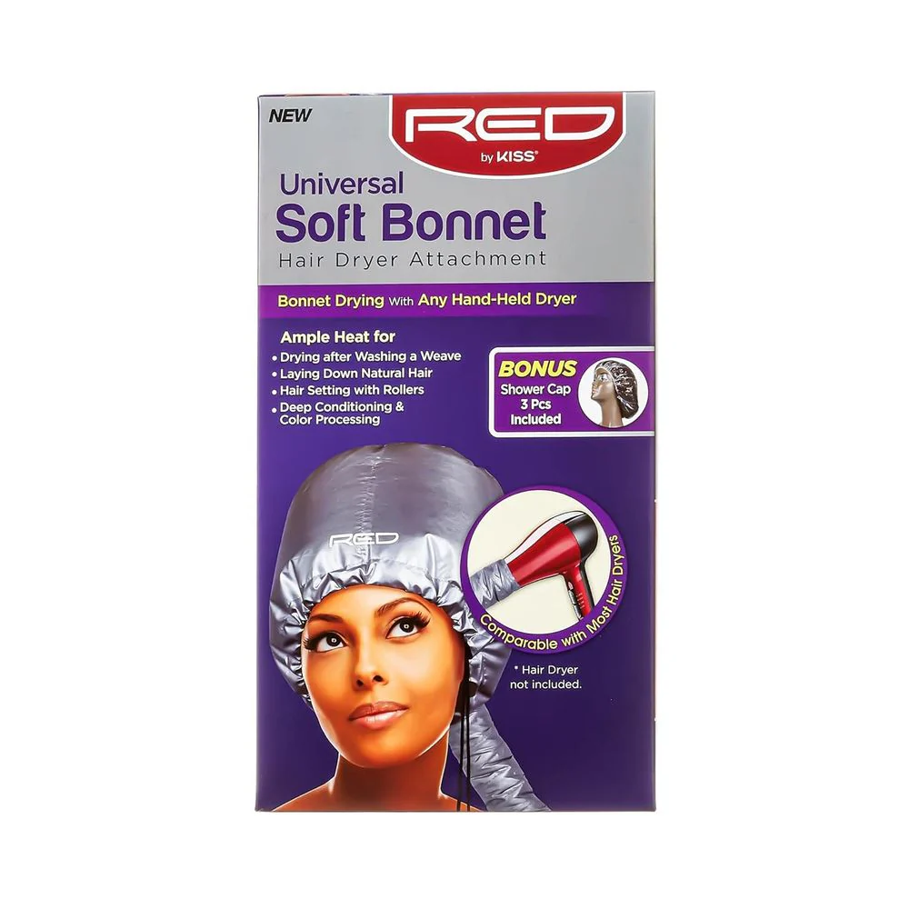 Red Universal Soft Bonnet Hair Dryer Attachment